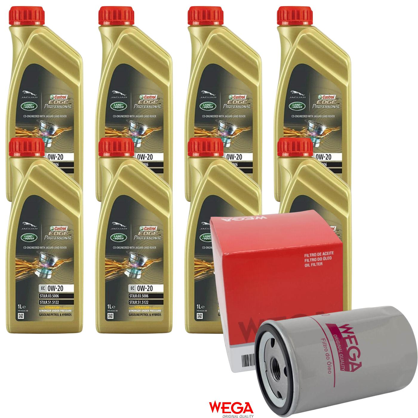 Kit Filtro e 8L Óleo Motor 0W20 Edge - Castrol / Wega - 3435390 / WO-180 - (1)