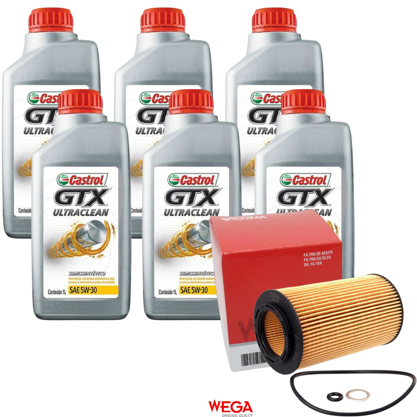 Kit Filtro e 6L Óleo Motor 5W30 GTX - Castrol / Wega - 3435995 / WOE-903 - (1)