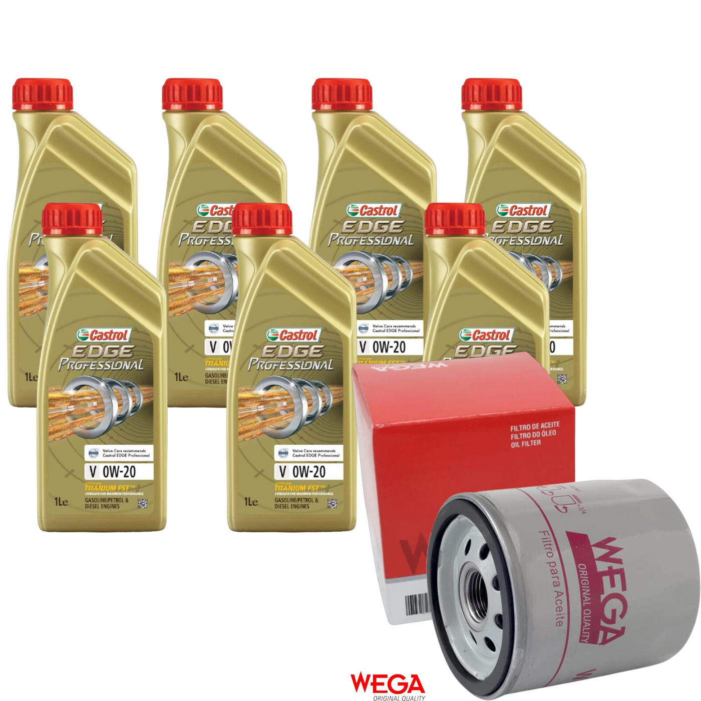 Kit Filtro e 7L Óleo Motor 0W20 Edge - Castrol / Wega - 3435230 / WO-153 - (1)