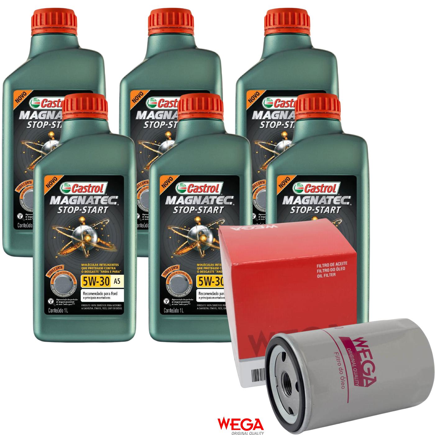 Kit Filtro e 6L Óleo Motor 5W30 Magnatec - Castrol / Wega - 3410930 / WO-180 - (1)