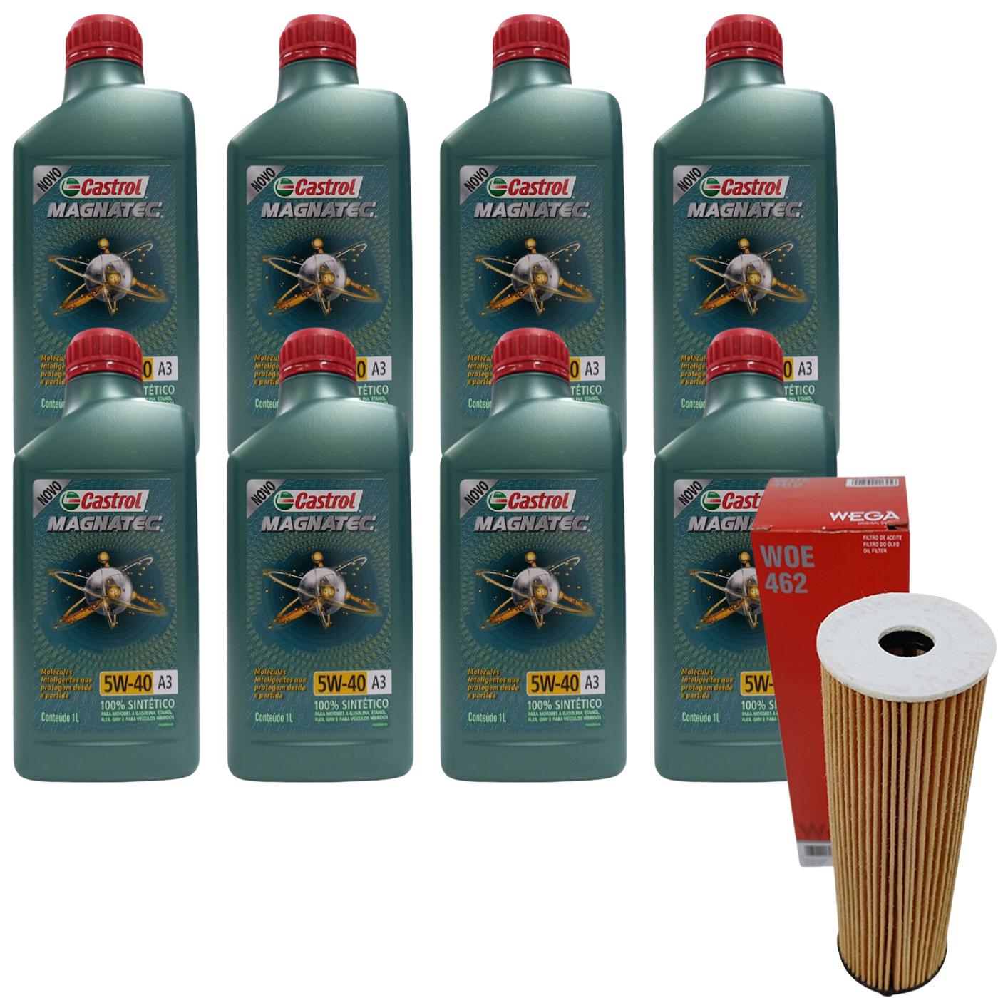 Kit Filtro e 8L Óleo Motor 5W40 Magnatec - Castrol / Wega - 3436621 / WOE462 - (1)