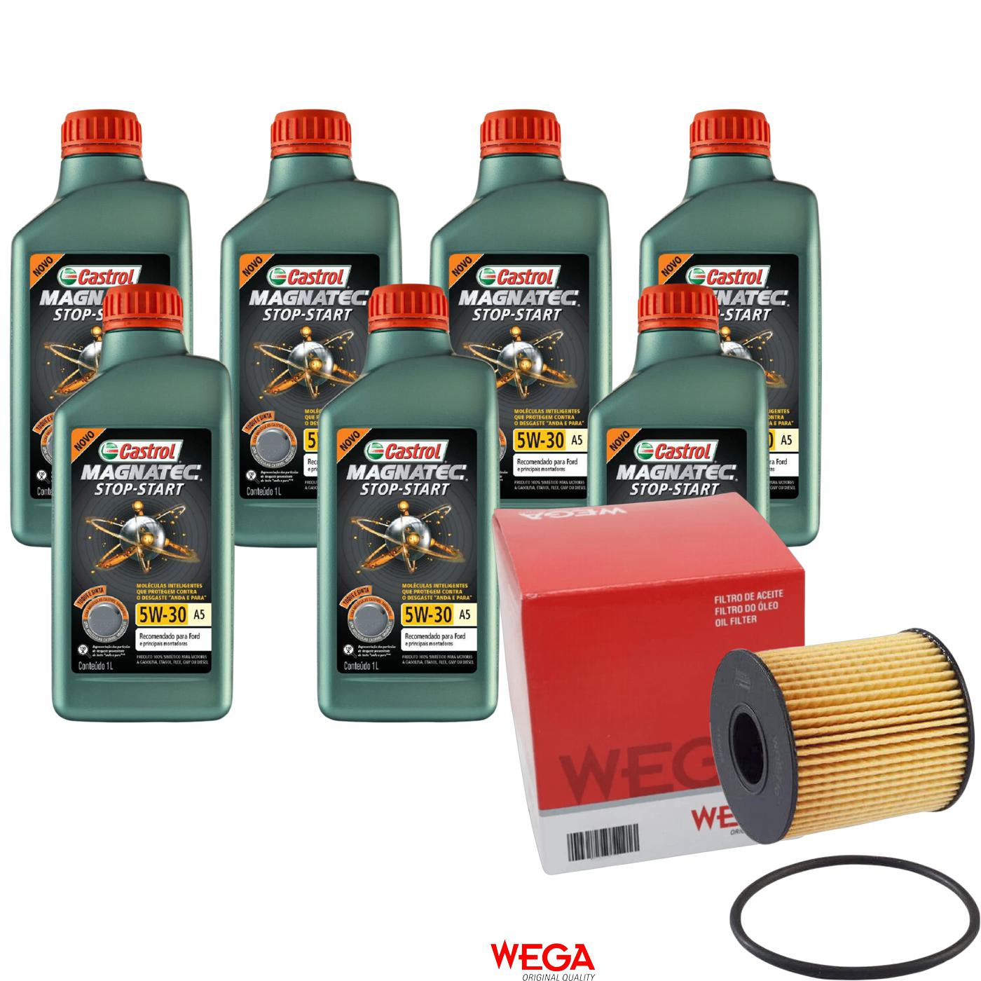 Kit Filtro e 7L Óleo Motor 5W30 Magnatec - Castrol / Wega - 3410930 / WOE-710 - (1)