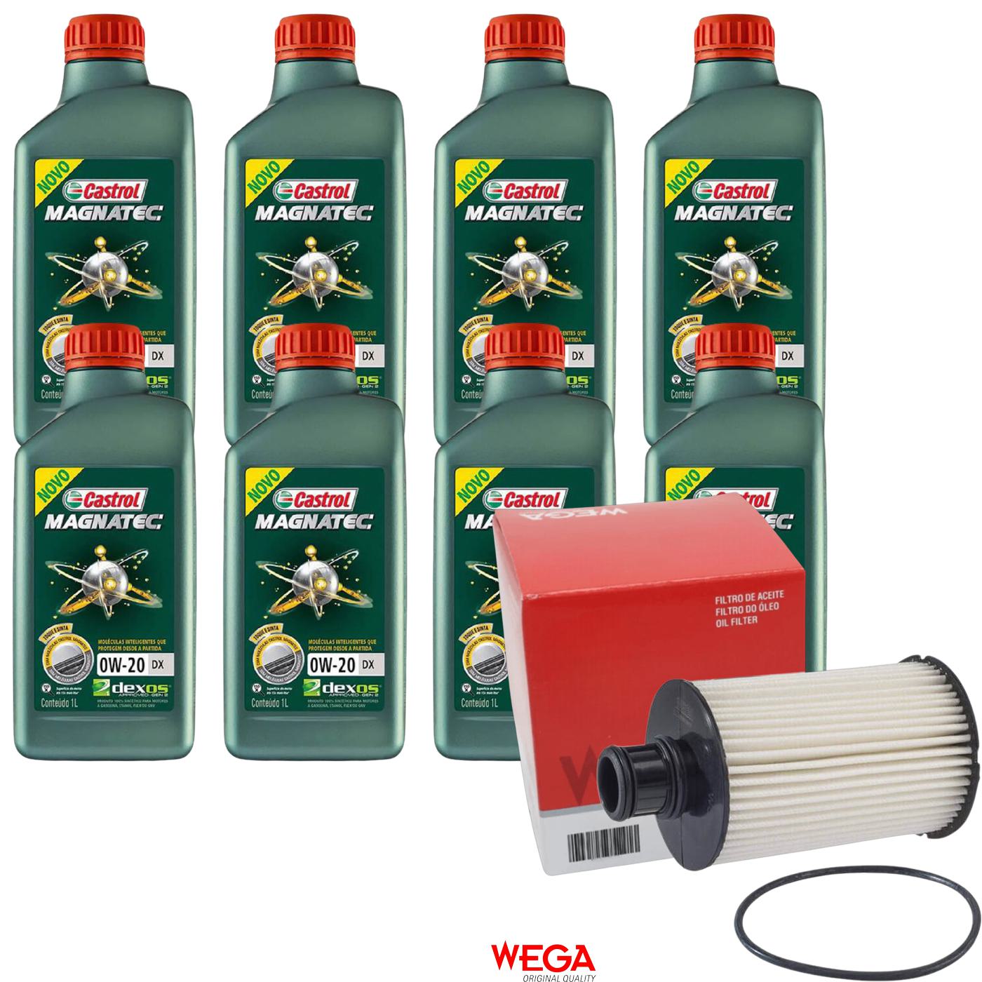 Kit Filtro e 8L Óleo Motor 0W20 Magnatec - Castrol / Wega - 3436147 / WOE-621 - (1)