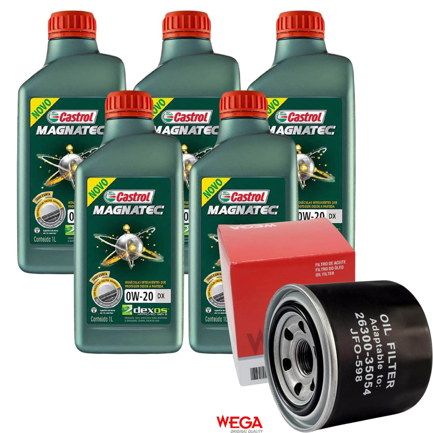 Kit Filtro e 5L Óleo Motor 0W20 Magnatec - Castrol / Wega - 3436147 / JFO-0598 - (1)
