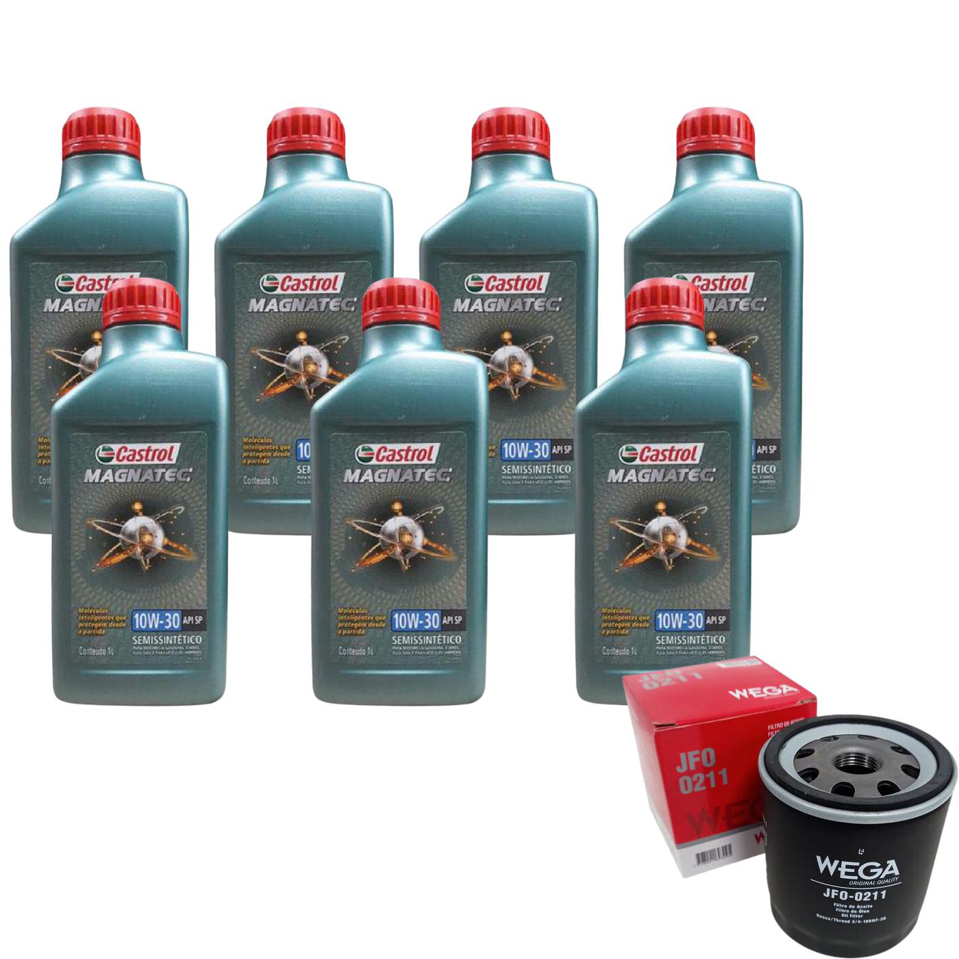 Kit Filtro e 7L Óleo Motor 10W30 Magnatec - Castrol / Wega - 3436554 / JFO-0211 - (1)