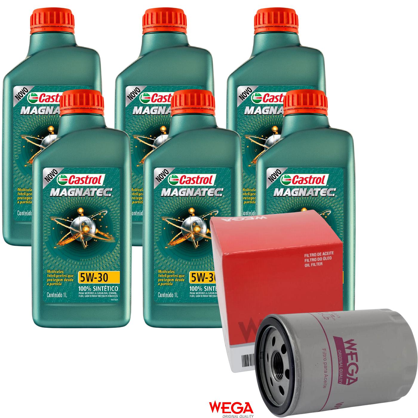 Kit Filtro e 6L Óleo Motor 5W30 Magnatec - Castrol / Wega - 3434565 / WO-136 - (1)