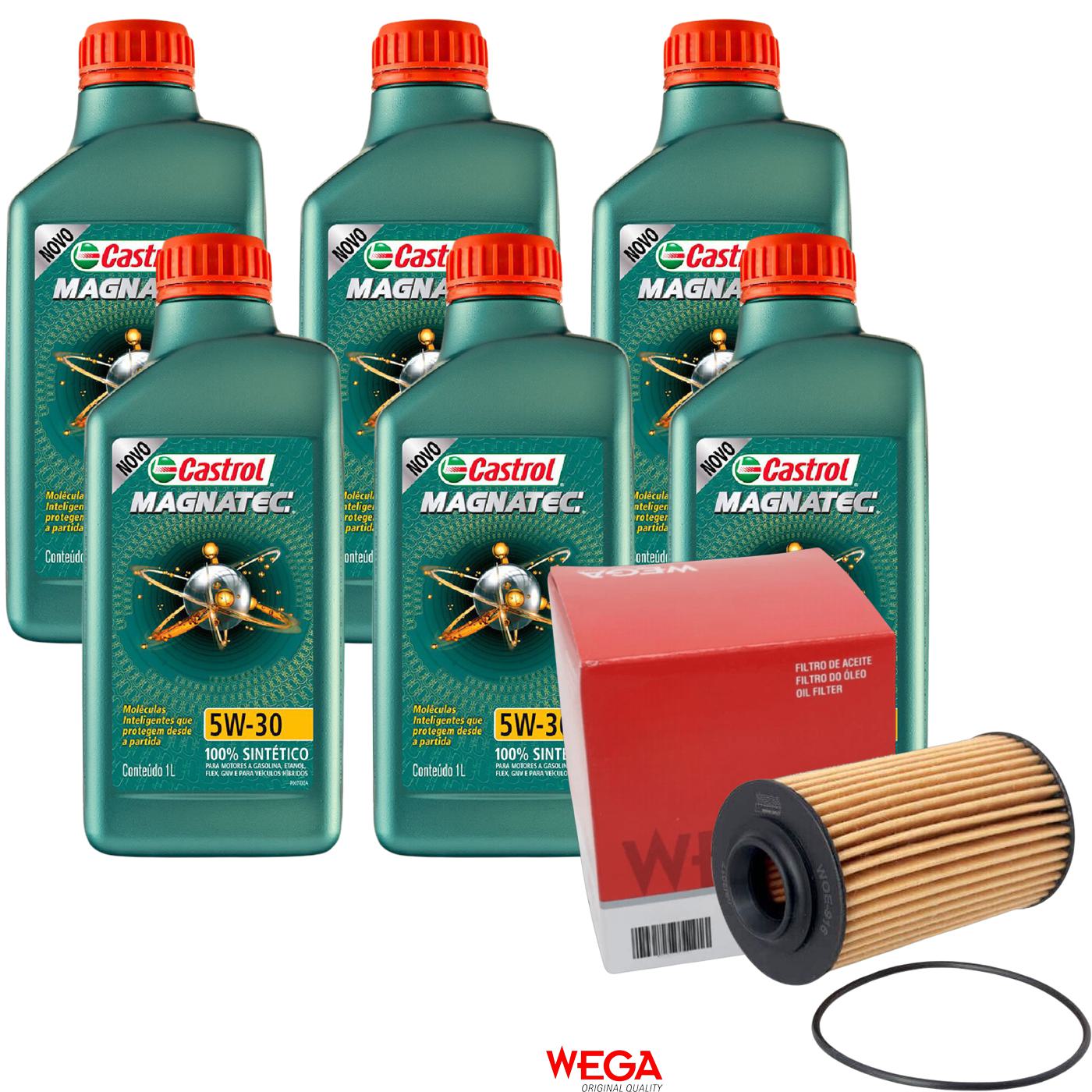 Kit Filtro e 6L Óleo Motor 5W30 Magnatec - Castrol / Wega - 3434565 / WOE-916 - (1)
