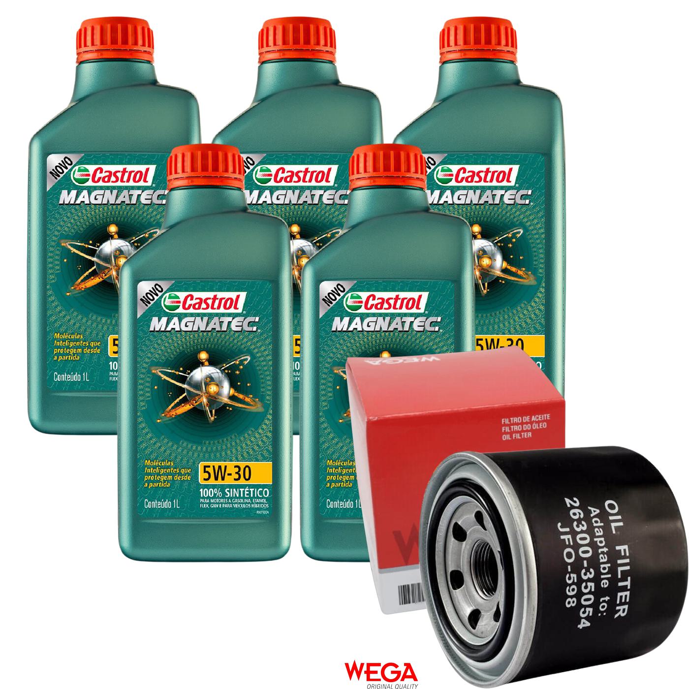 Kit Filtro e 5L Óleo Motor 5W30 Magnatec - Castrol / Wega - 3434565 / JFO-0598 - (1)
