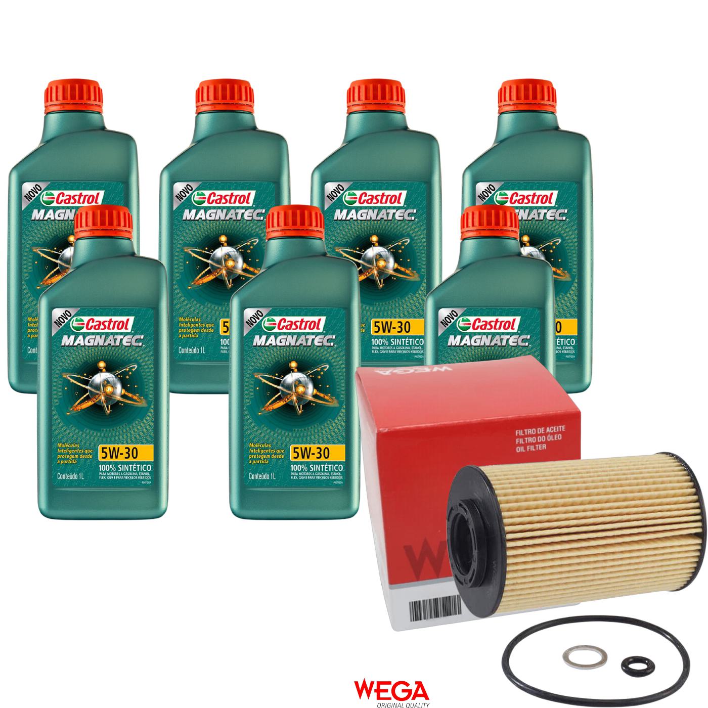 Kit Filtro e 7L Óleo Motor 5W30 Magnatec - Castrol / Wega - 3434565 / WOE-905 - (1)