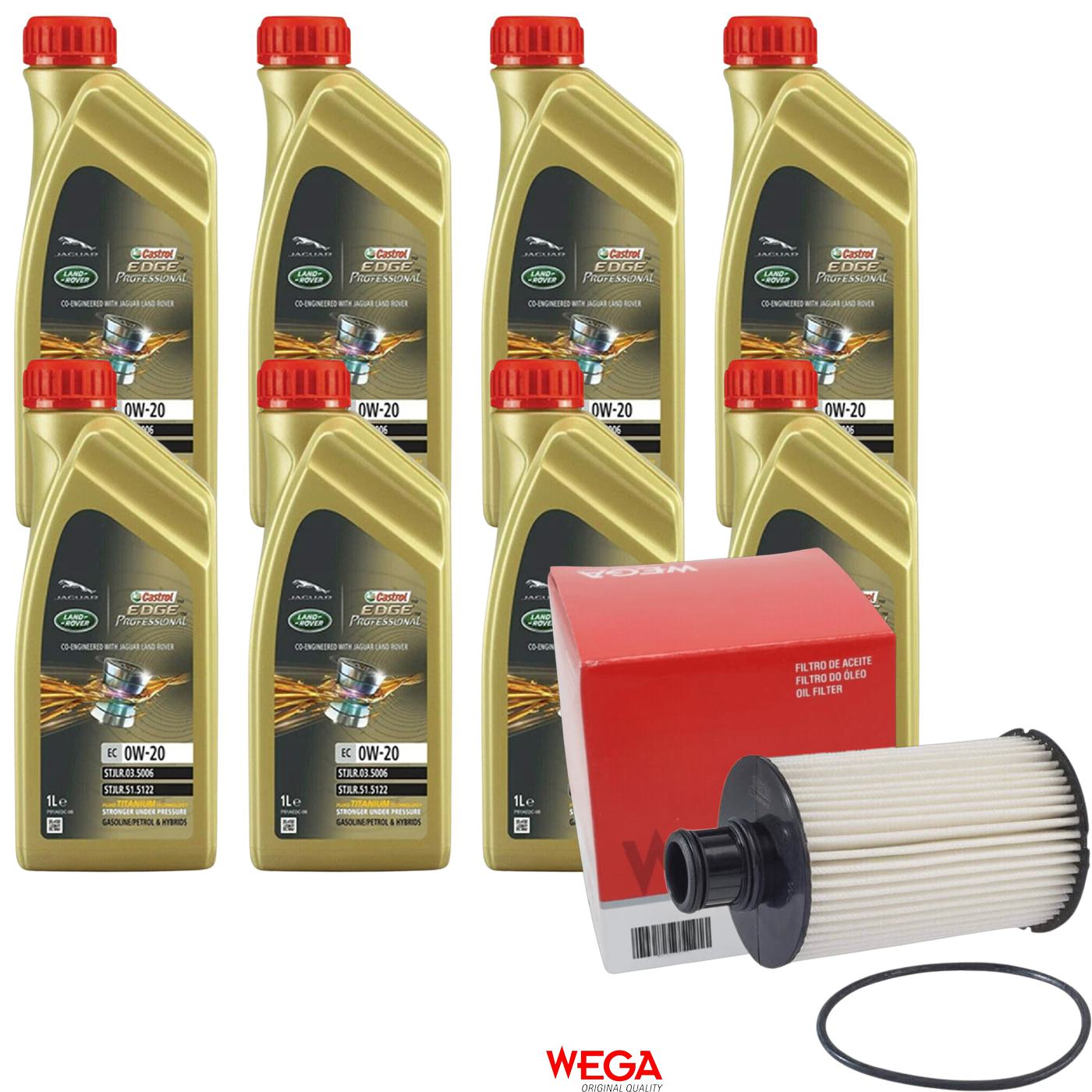 Kit Filtro e 8L Óleo Motor 0W20 Edge - Castrol / Wega - 3435390 / WOE-621 - (1)