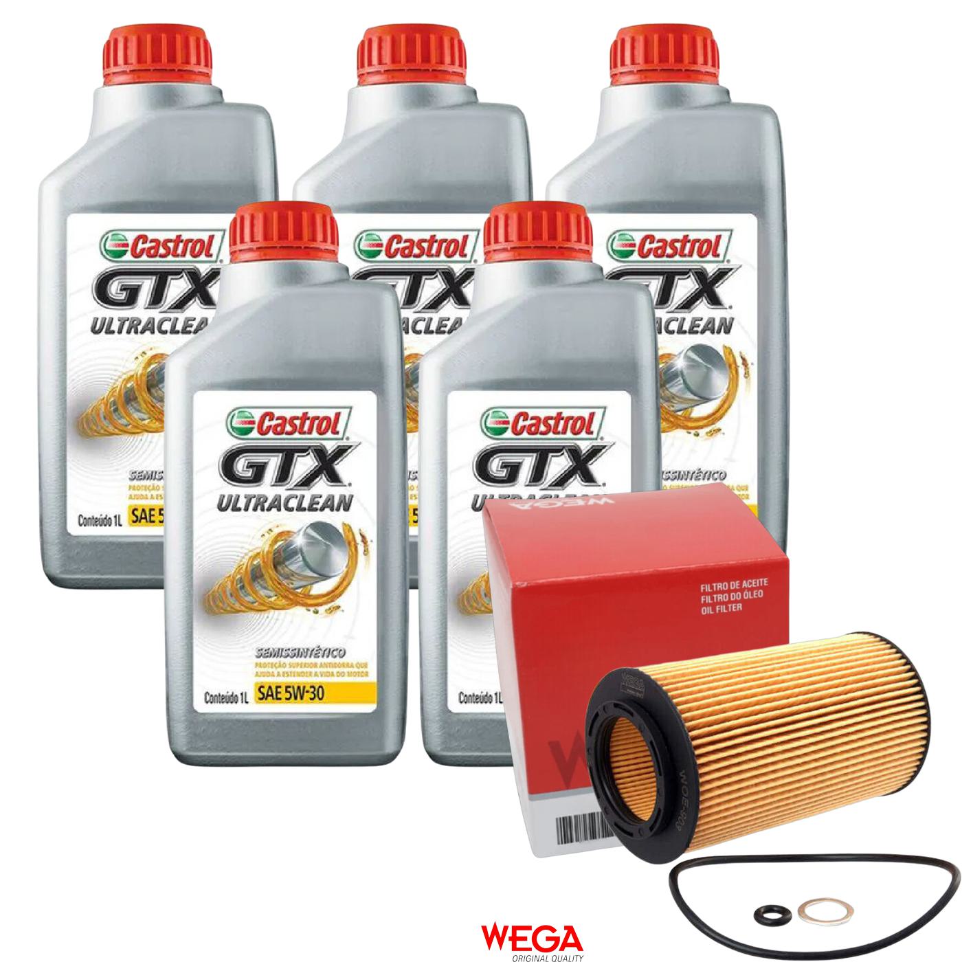 Kit Filtro e 5L Óleo Motor 5W30 GTX - Castrol / Wega - 3435995 / WOE-903 - (1)