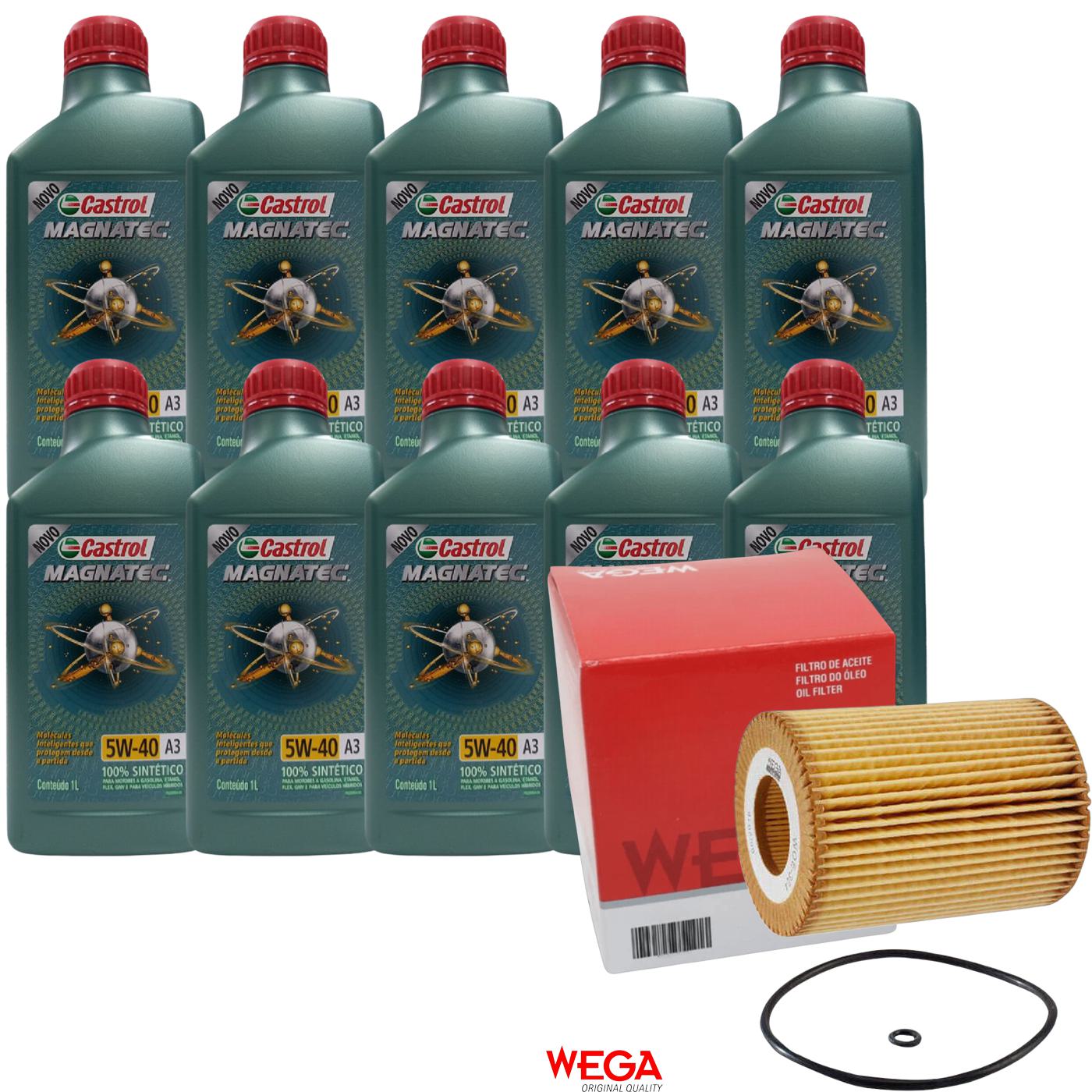 Kit Filtro e 10L Óleo Motor 5W40 Magnatec - Castrol / Wega - 3436621 / WOE-304 - (1)