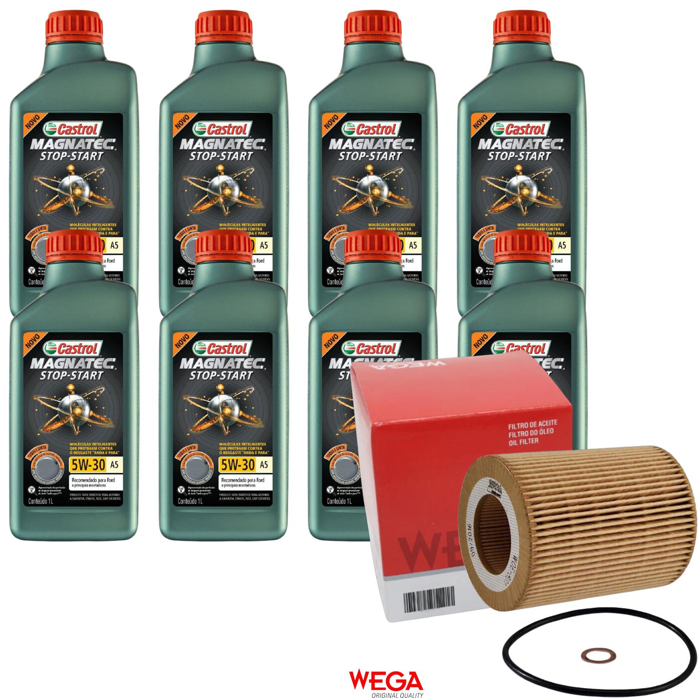 Kit Filtro e 8L Óleo Motor 5W30 Magnatec - Castrol / Wega - 3410930 / WOE-801 - (1)