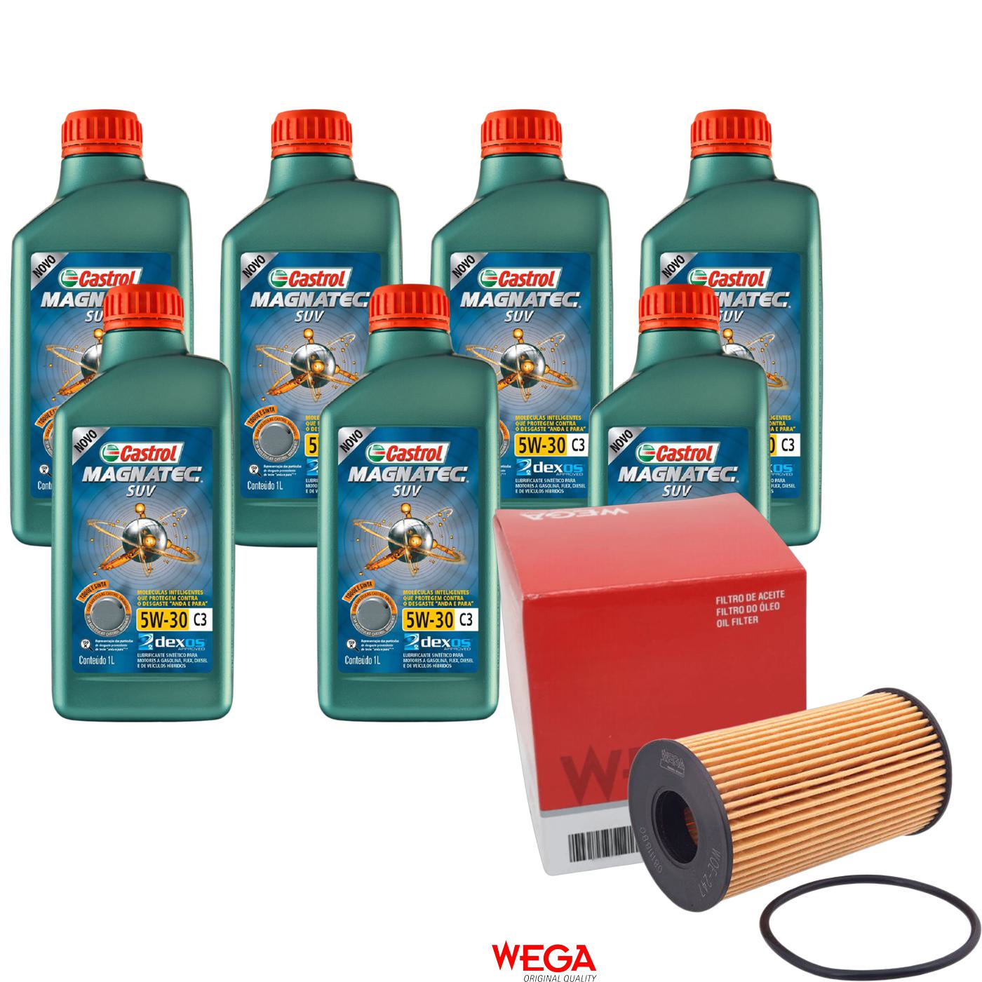Kit Filtro e 7L Óleo Motor 5W30 Magnatec - Castrol / Wega - 3430831 / WOE-247 - (1)