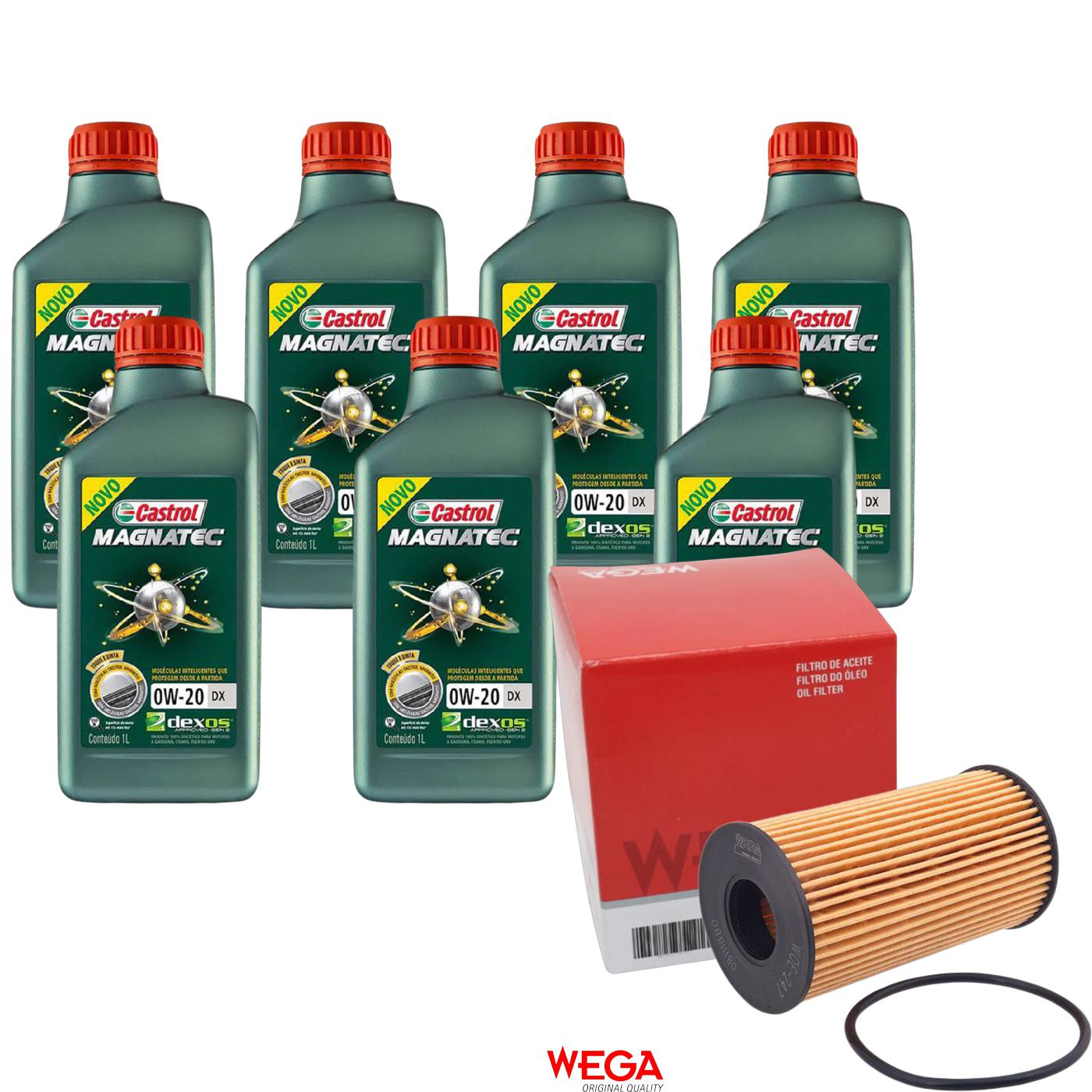 Kit Filtro e 7L Óleo Motor 0W20 Magnatec - Castrol / Wega - 3436147 / WOE-247 - (1)