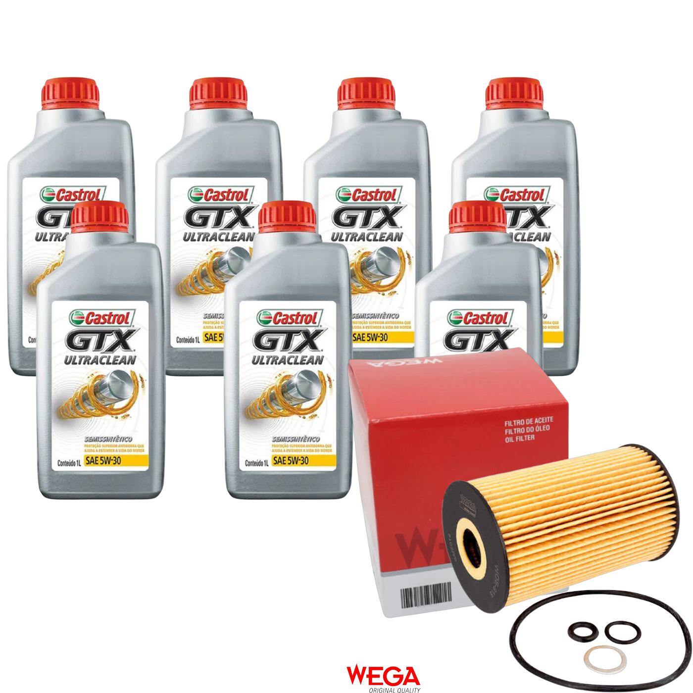 Kit Filtro e 7L Óleo Motor 5W30 GTX - Castrol / Wega - 3435995 / WOE-918 - (1)