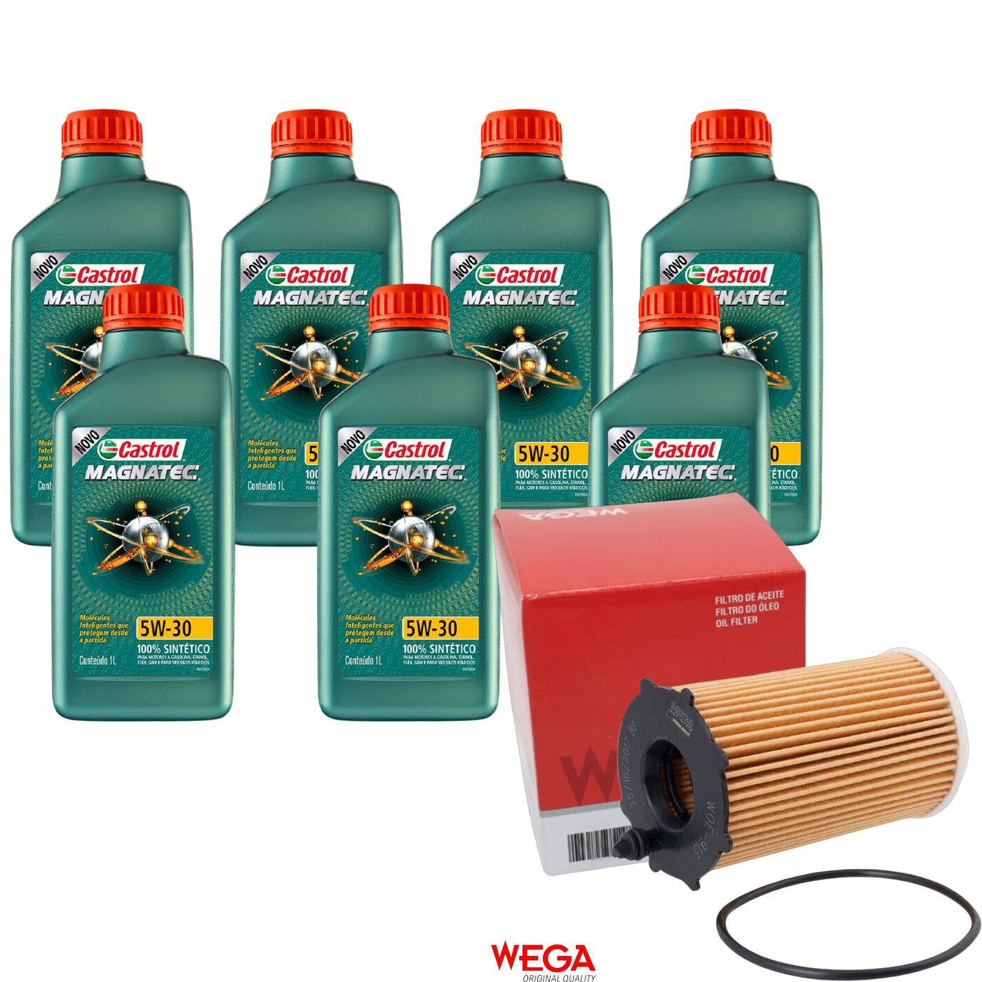 Kit Filtro e 7L Óleo Motor 5W30 Magnatec - Castrol / Wega - 3434565 / WOE-913 - (1)