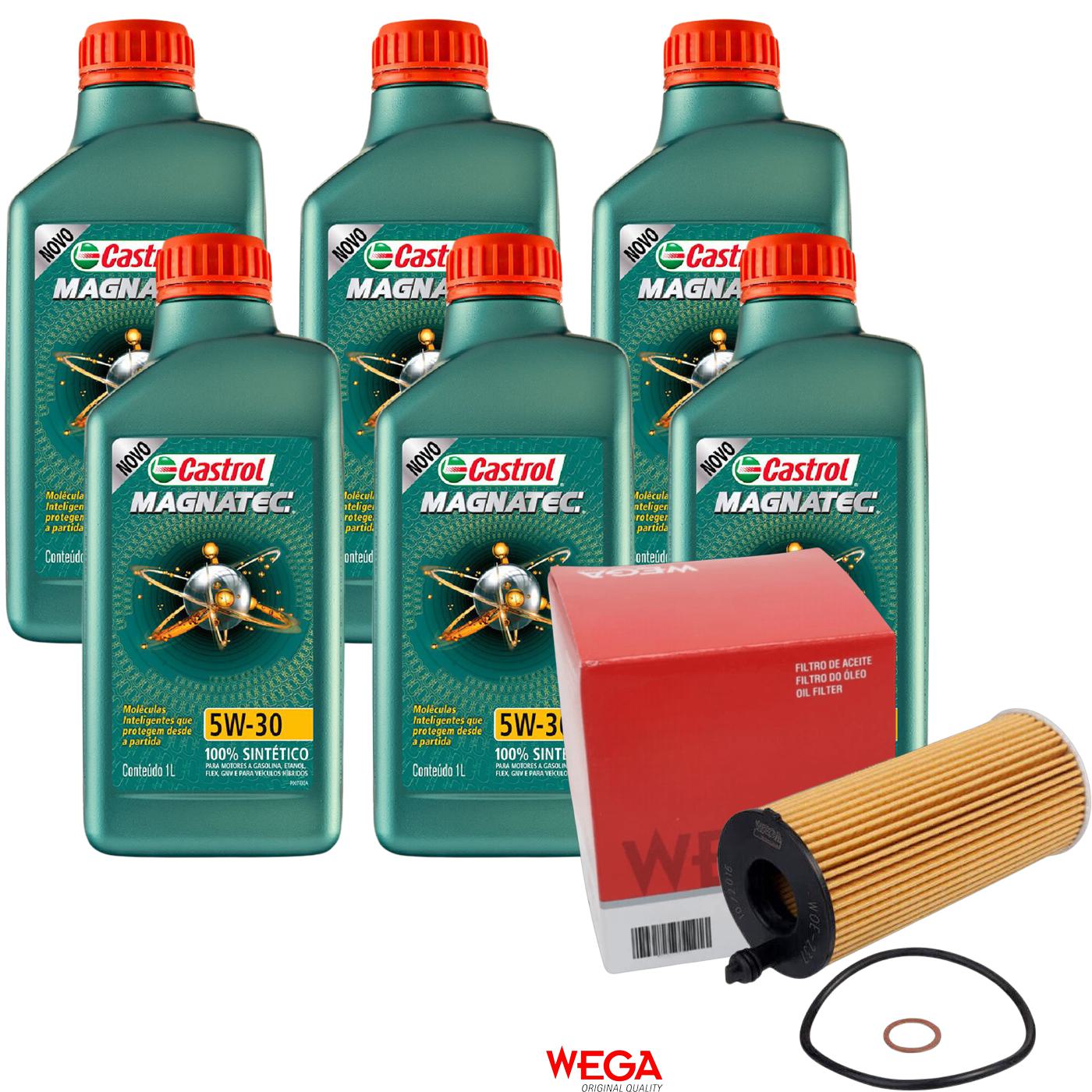Kit Filtro e 6L Óleo Motor 5W30 Magnatec - Castrol / Wega - 3434565 / WOE-237 - (1)