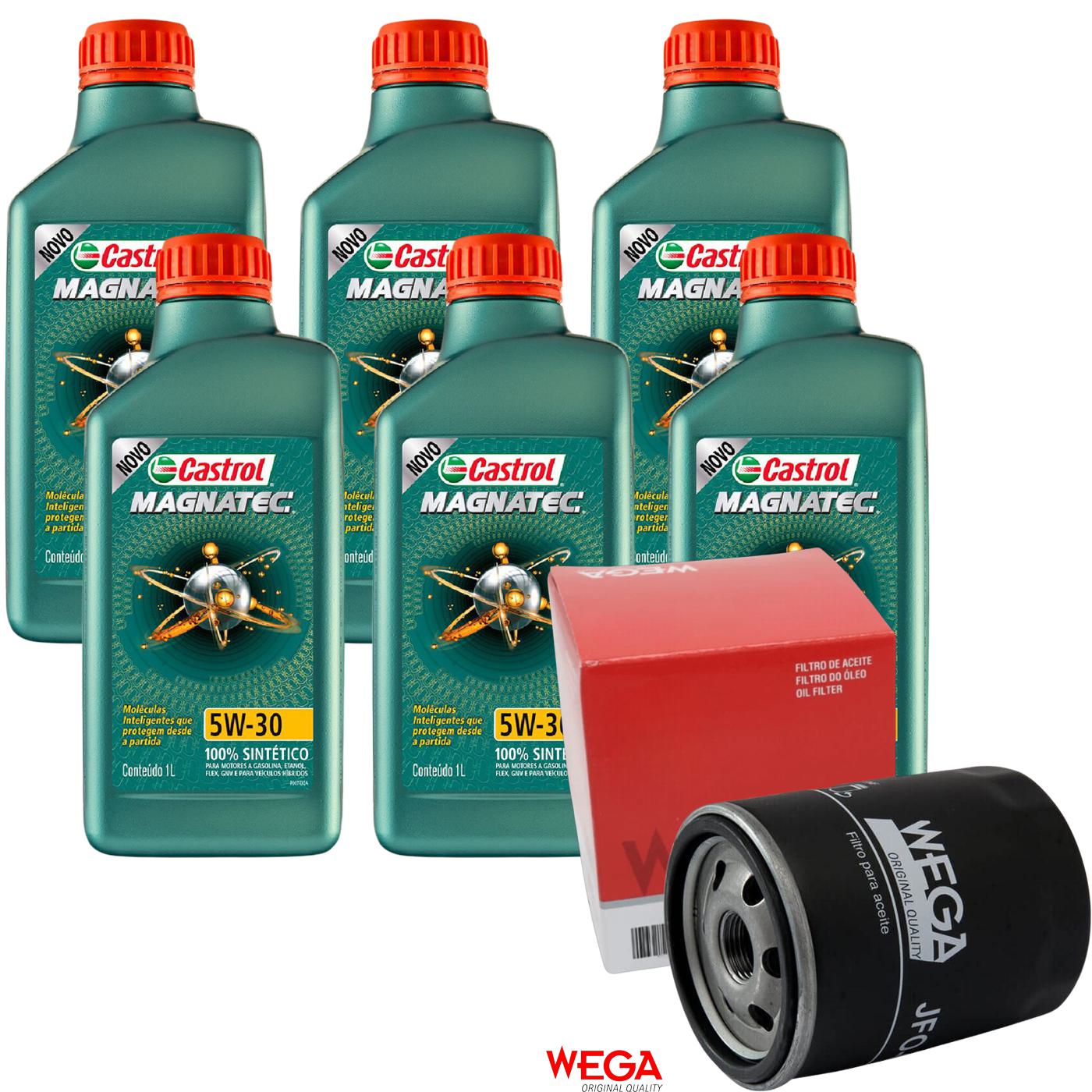 Kit Filtro e 6L Óleo Motor 5W30 Magnatec - Castrol / Wega - 3434565 / JFO-0215 - (1)