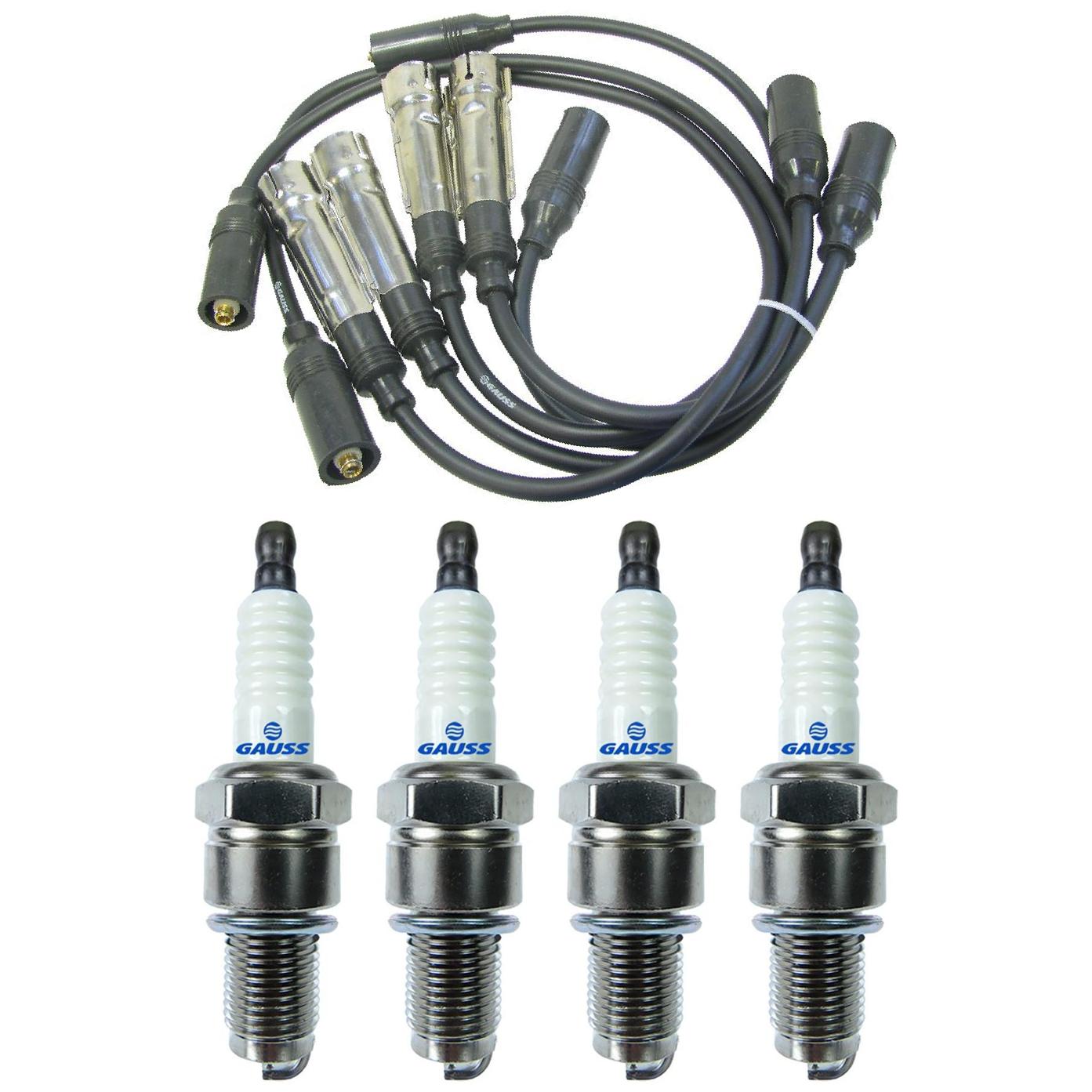 Jogo 4 Velas de Ignição + Cabos - Gauss - GC5003 - GV5R15I - (1)