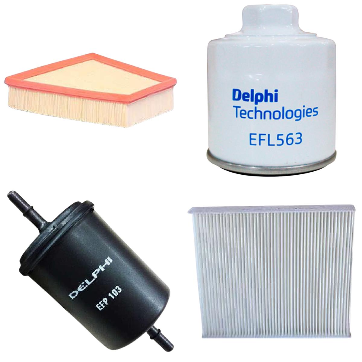 Kit Filtros Óleo Ar Comb A/C - Delphi - CKF10022/EDA127/EFL563/EFP103 - (1)