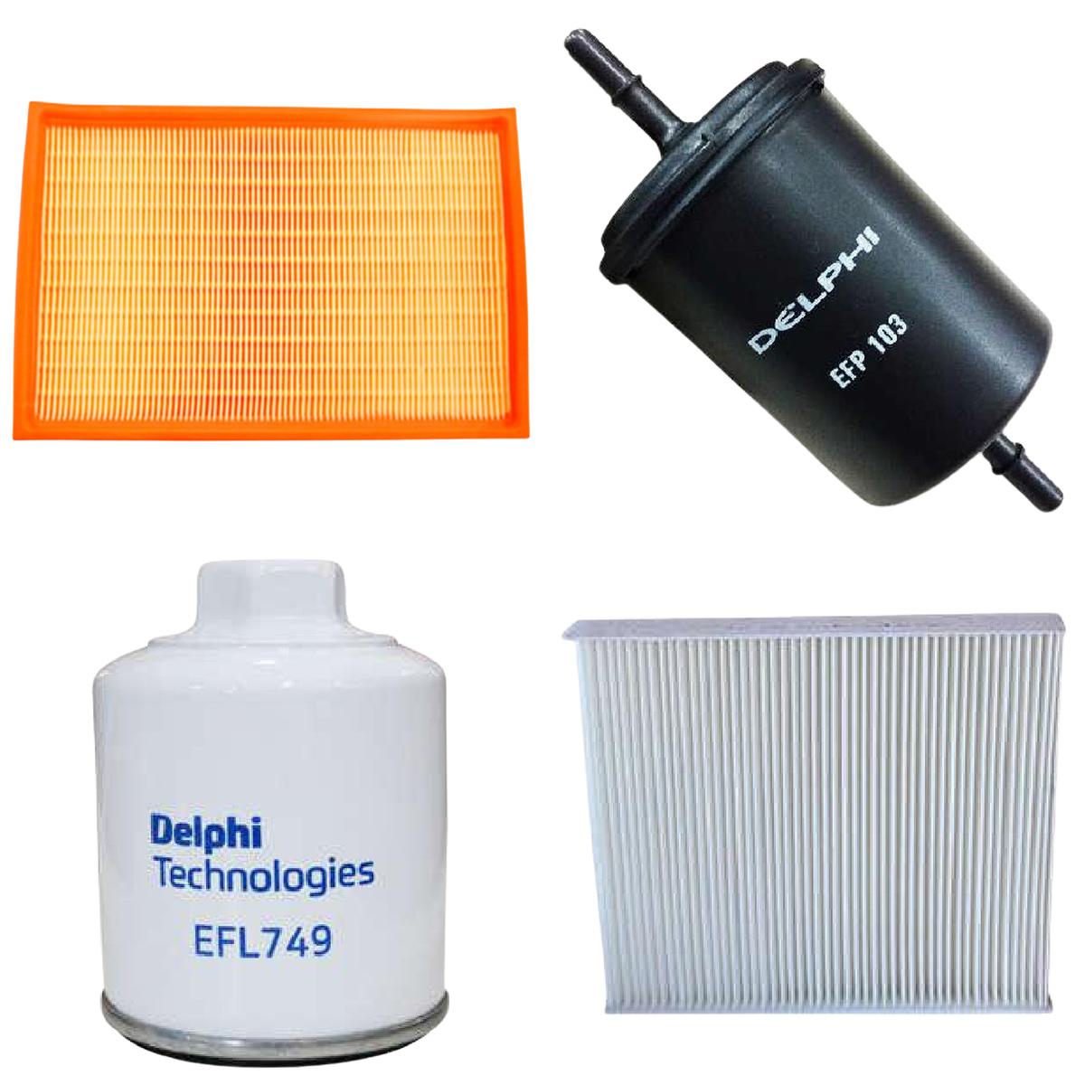 Kit Filtros Óleo Ar Comb A/C - Delphi - CKF10022/EFA965/EFL749/EFP103 - (1)