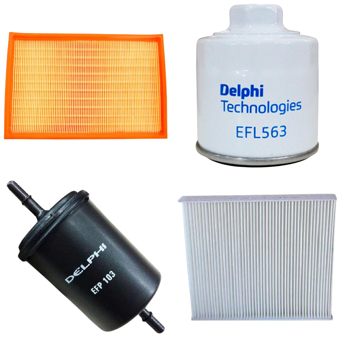 Kit Filtros Óleo Ar Comb A/C - Delphi - CKF10022/EFA965/EFL563/EFP103 - (1)