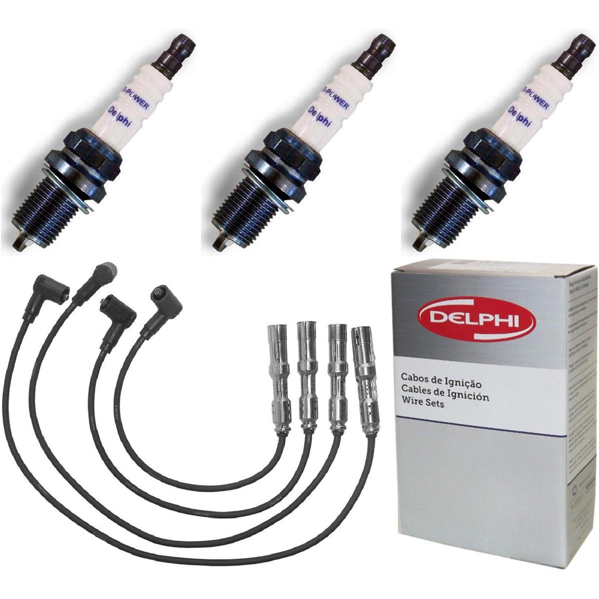 Kit Cabo + 3 Velas de Ignição D-Power - Delphi - XH70049/XS10554 - (1)