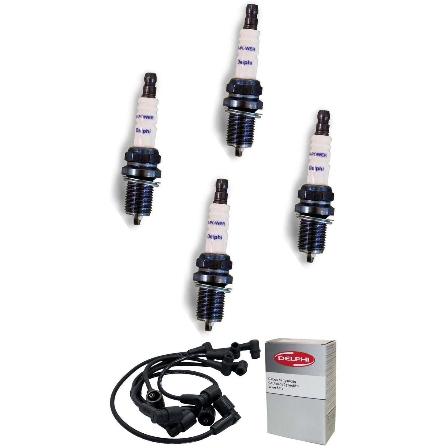 Kit Cabo + 4 Velas de Ignição D-Power - Delphi - XH70022/XS10005 - (1)