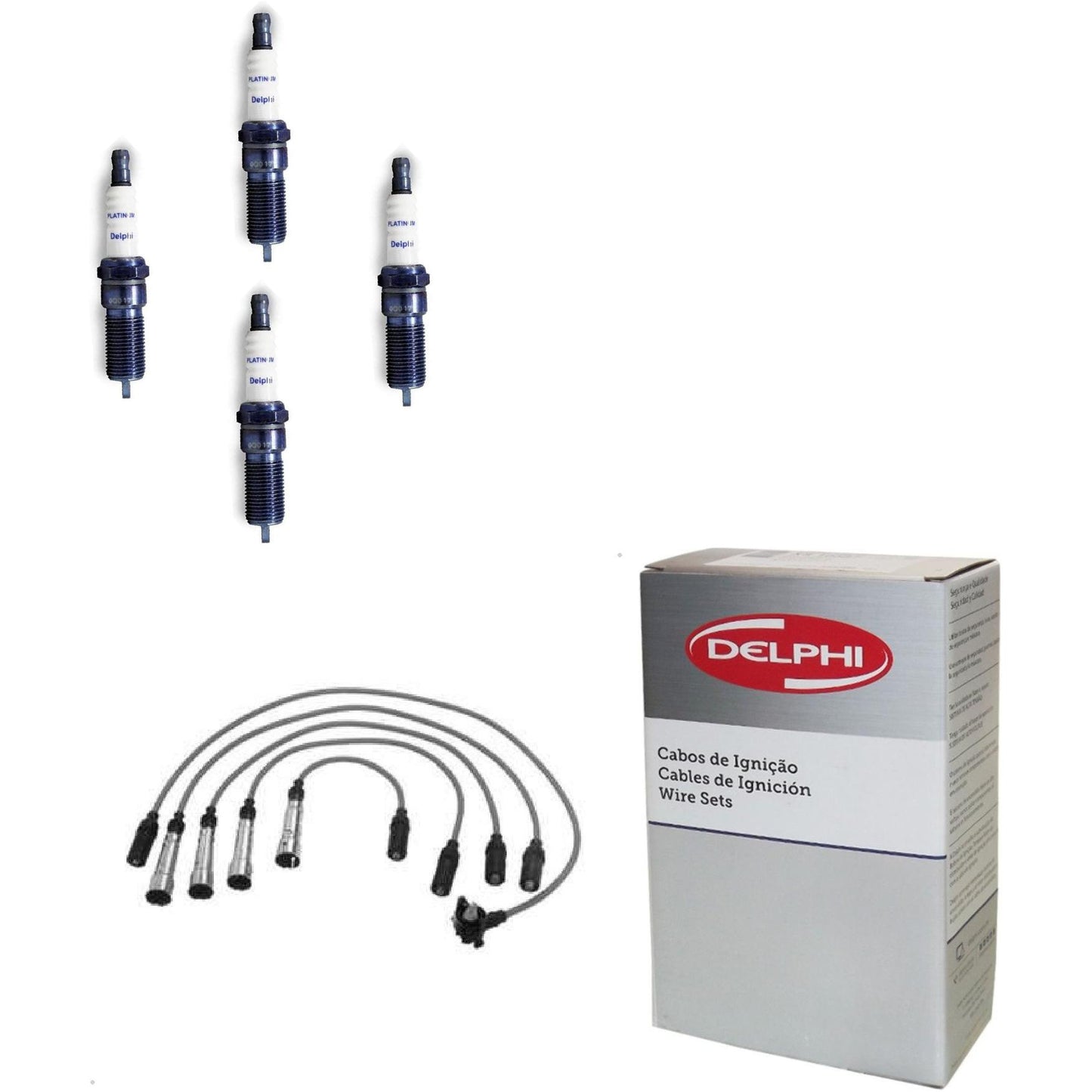 Kit Cabo e Vela de Ignição Platinum - Delphi - XH50007 - (1)