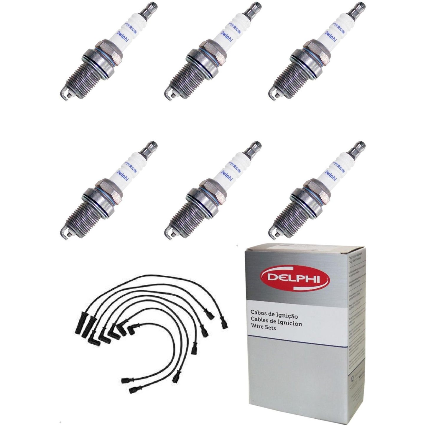 Kit Cabo + 6 Velas de Ignição Yttrium - Delphi - XH40008/XS10552 - (1)