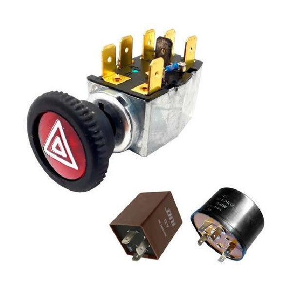 Kit Relé do Farol com Relé e Botão do Pisca Alerta - DNI 2001 - DNI 1104 - DNI 0119 - (1)