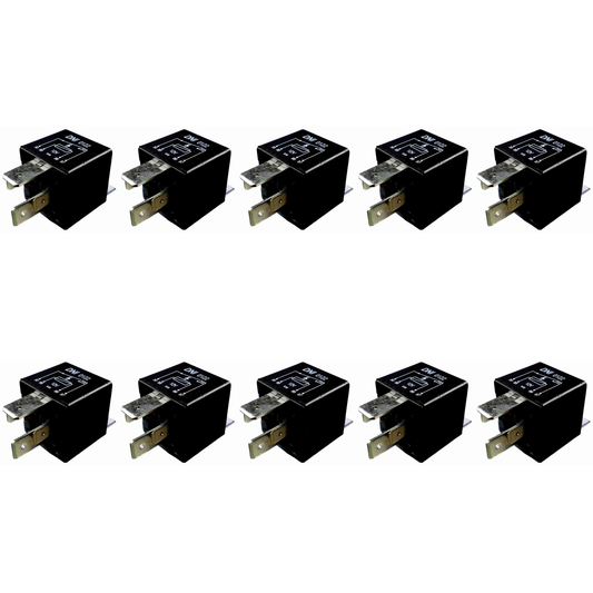 10 Relés Auxiliar 12V 4 Terminais 2 Largos - DNI 0122 - (1)