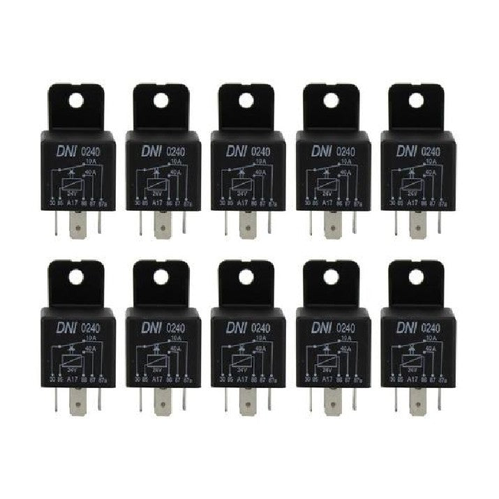 10 Relés Auxiliar Reversor 24V 5 Terminais - DNI 0240 - (1)