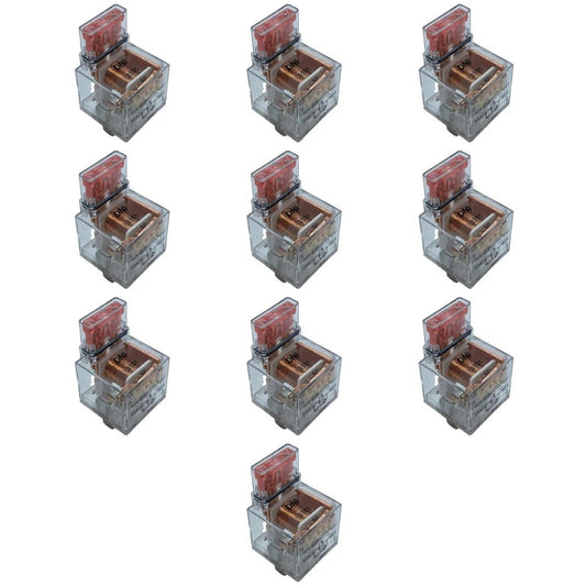10 Relés Auxiliar Acrílico com LED Fusível 40A 12V 4 Terminais - DNI 8101 - (1)