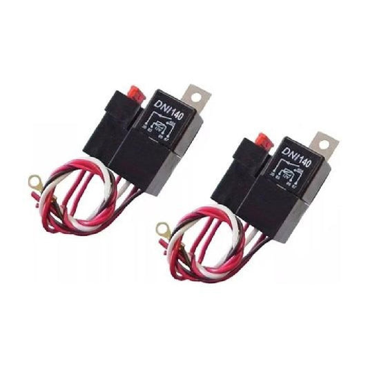 2 Relés Reversor 40/10A com Soquete Fusível 40A 12V 5 Terminais - DNI 0114 - (1)