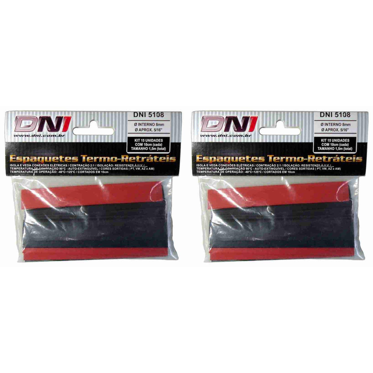 Espaguete Termo-retrátil 8mm Contração 2:1 Kit 30 Peças - DNI 5108 - (1)