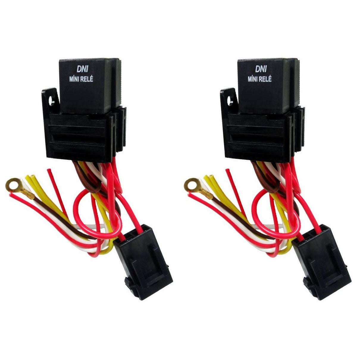 4 Mini Relés Reversores com Soquete Fusível 40/30A 5 Terminais - DNI 7539 - (1)