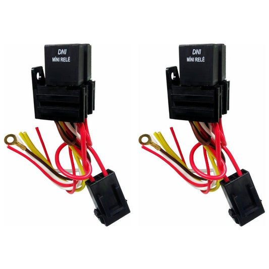 4 Mini Relés Reversores com Soquete Fusível 40/30A 5 Terminais - DNI 7539 - (1)