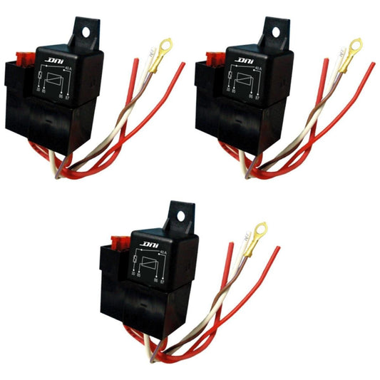 3 Relés com Soquete 4 Terminais 12V com Fusível 40A - DNI 0110 - (1)