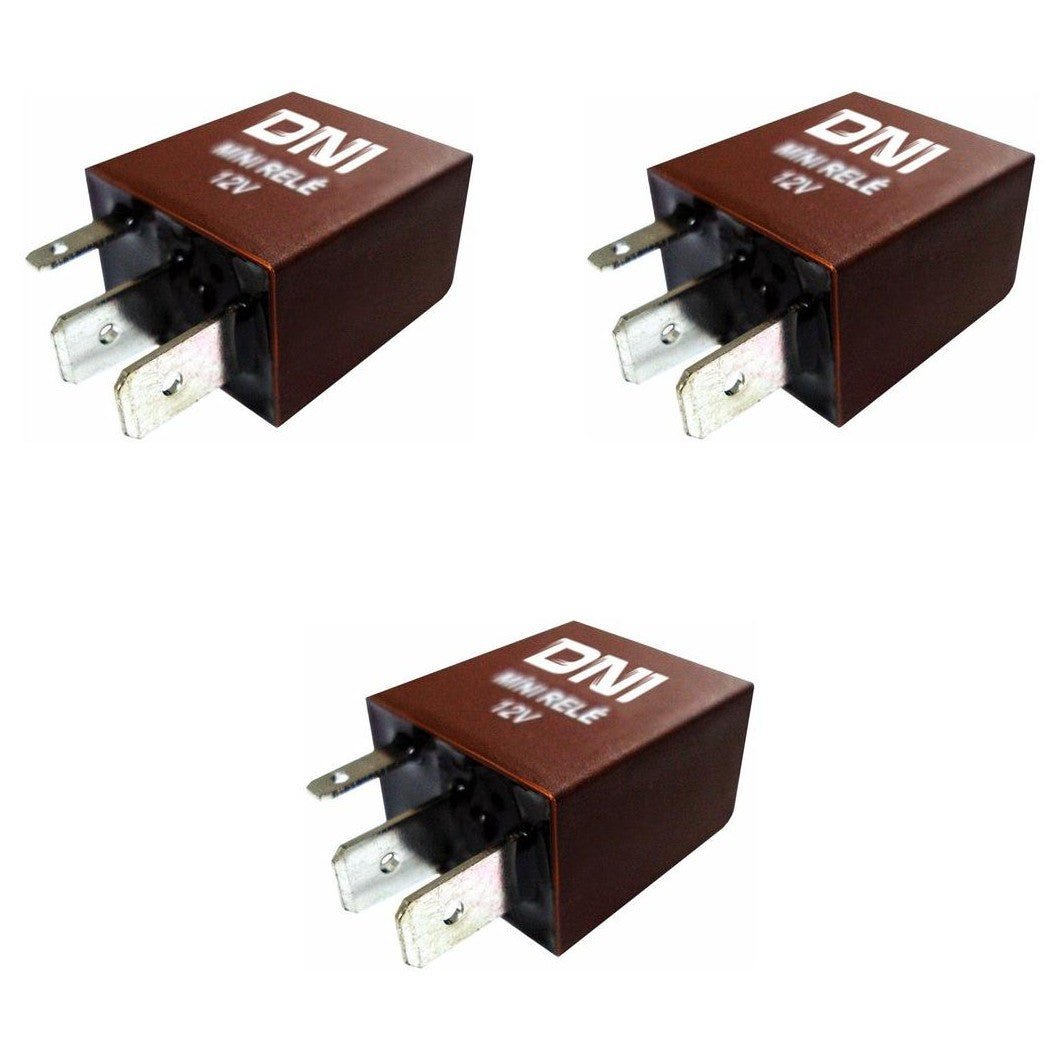 3 Mini Relés Auxiliar com Resistor 12V 4 Terminais - DNI 0123 - (1)