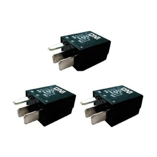 3 Mini Relés Auxiliar com Resistor 12V 4 Terminais - DNI 0125 - (1)