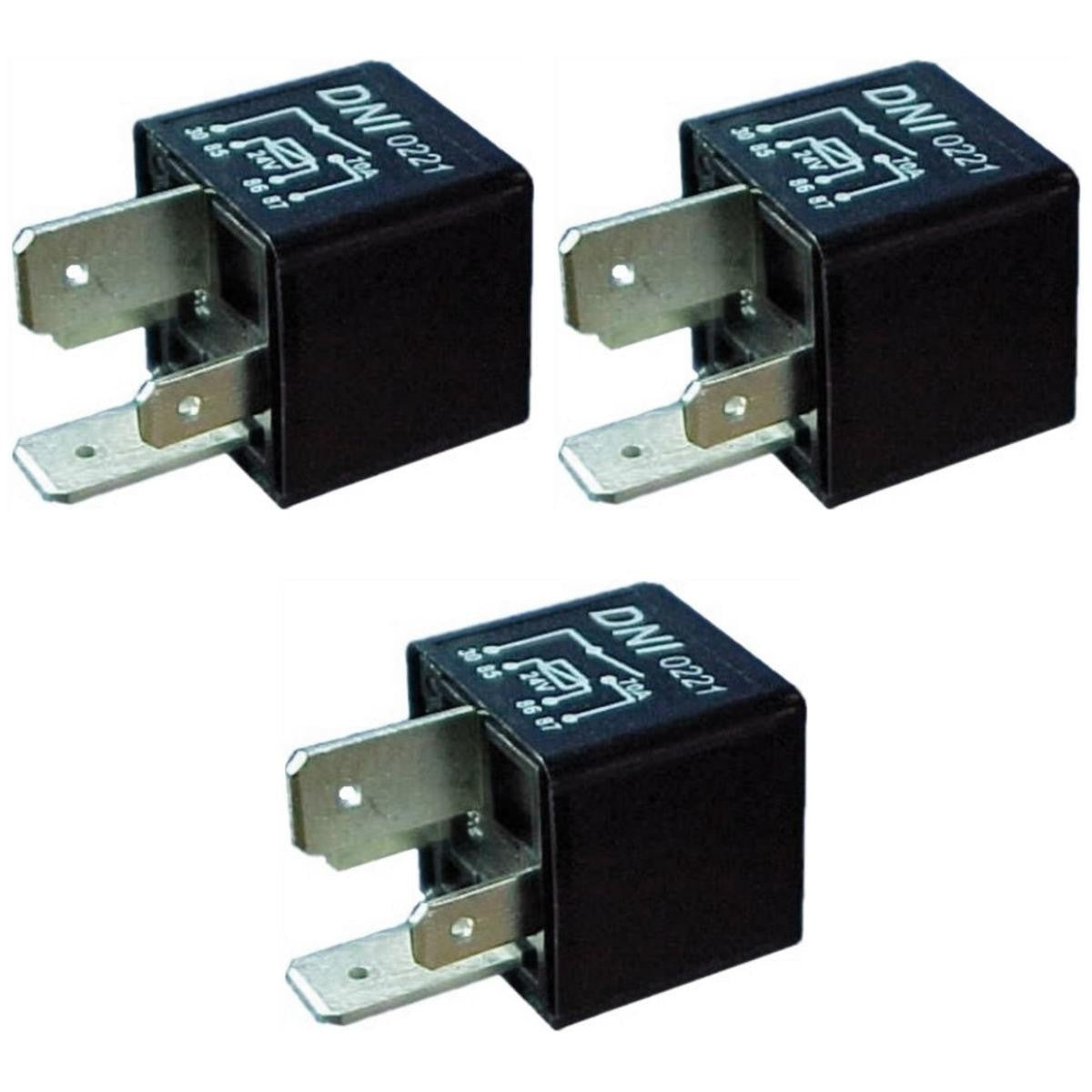 3 Relés Auxiliar 24V 4 Terminais 2 Largos - DNI 0221 - (1)
