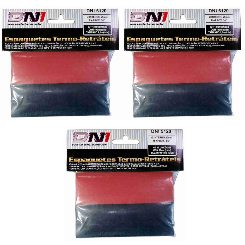 Espaguete Termo-retrátil 20mm Contração 2:1 Kit 30 Peças - DNI 5120 - (1)
