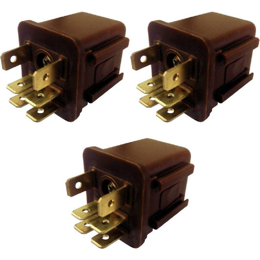 3 Relés Auxiliar com Resistor 12V 6 Terminais - DNI 8103 - (1)