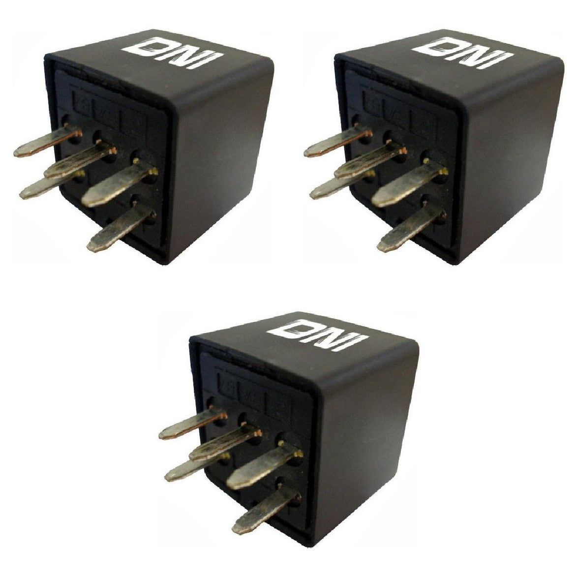 3 Relés Auxiliar Reversor com Resistor 5 Terminais Tipo Agulha 12V - DNI 8119 - (1)