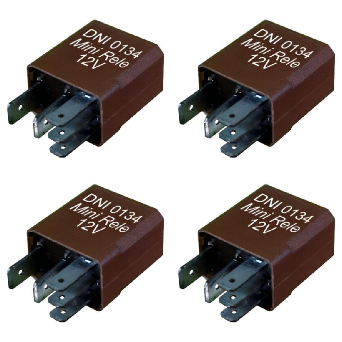 4 Mini Relés Auxiliar Reversor com Resistor 12V 5 Terminais - DNI 0134 - (1)