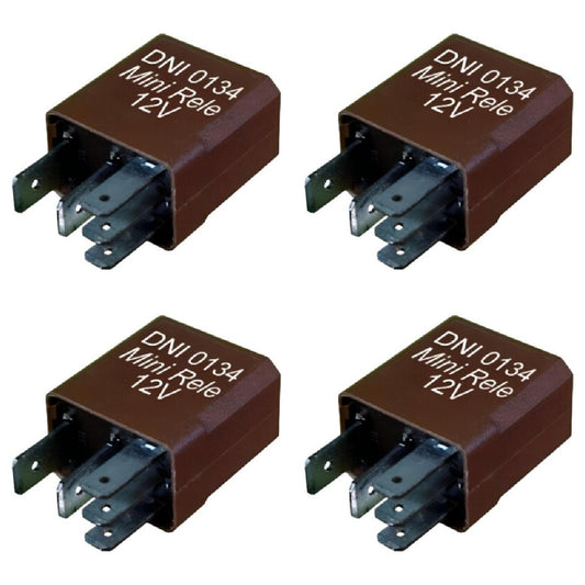 4 Mini Relés Auxiliar Reversor com Resistor 12V 5 Terminais - DNI 0134 - (1)