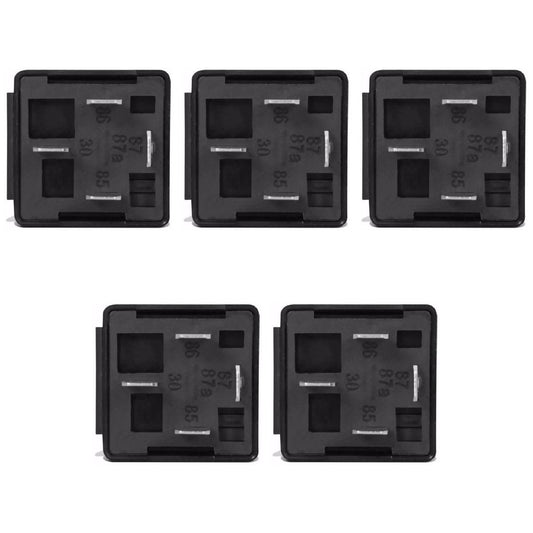 5 Relés Auxiliar Universal 12V 4 Terminais com Suporte - DNI 0102 - (1)