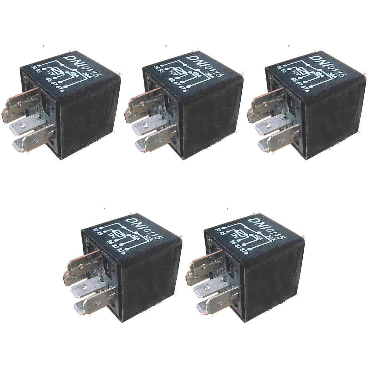 5 Relés Auxiliar Reversor 12V 5 Terminais - DNI 0115 - (1)